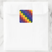 Gecontroleerde regenboog vierkante sticker (Tas)