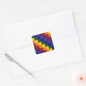 Gecontroleerde regenboog vierkante sticker (Envelop)