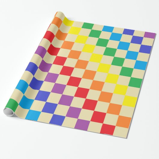 Gecontroleerde regenboogbeige cadeaupapier (Uitgerold)