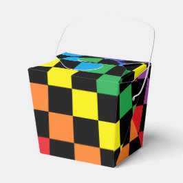 Gecontroleerde regenboogzwarte regenboog bedankdoosjes