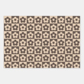 Gecontroleerde Retro Brown beige Floral Inpakpapier Vel (Voorkant 2)
