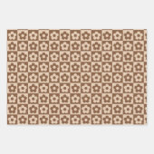 Gecontroleerde Retro Brown beige Floral Inpakpapier Vel (Voorkant)
