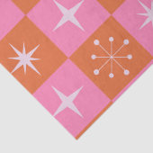 Gecontroleerde Retro sterren patroon roze oranje Tissuepapier (Detail)