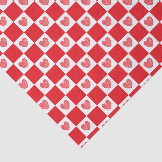 Gecontroleerde rode harten tissuepapier (Detail)