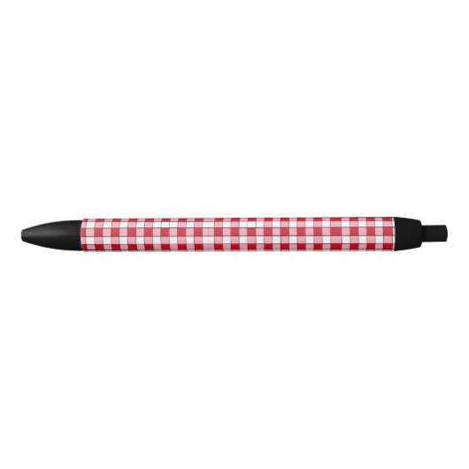 Gecontroleerde rode witte strepen Basic Fun Zwarte Inkt Pen (Voorkant)