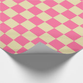 Gecontroleerde roze en beige cadeaupapier (Hoek)