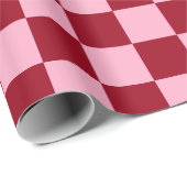 Gecontroleerde roze en Bourgogne Cadeaupapier (Rol Hoek)