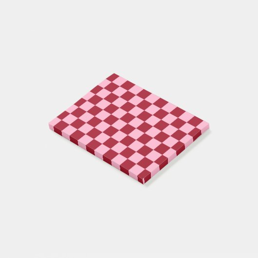 Gecontroleerde roze en Bourgogne Post-it® Notes (Schuin)