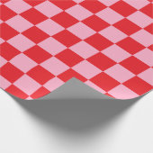 Gecontroleerde roze en rood cadeaupapier (Hoek)