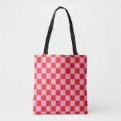 Gecontroleerde roze en rood tote bag (Voorkant)