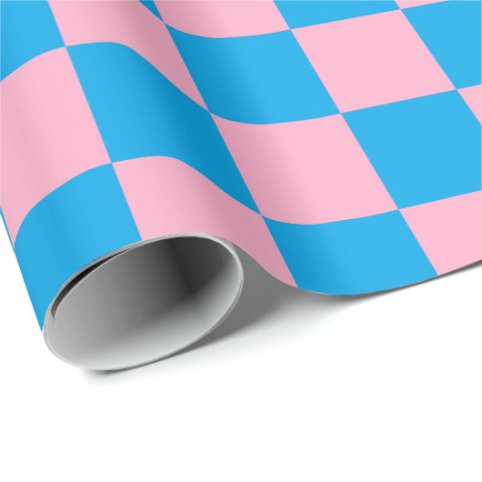 Gecontroleerde roze en Turquoise Cadeaupapier (Rol Hoek)