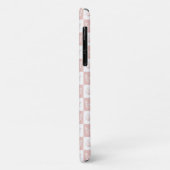 Gecontroleerde roze en witte elegante vlinderpatro Case-Mate iPhone case (Achterkant/links)