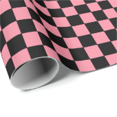 Gecontroleerde roze en zwart cadeaupapier (Rol Hoek)