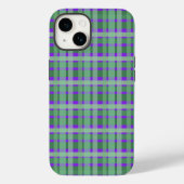 Gecontroleerde tartan groene strepen op Paars Case-Mate iPhone Case (Achterkant)