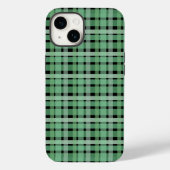 Gecontroleerde tartan groene strepen op zwart Case-Mate iPhone case (Achterkant)