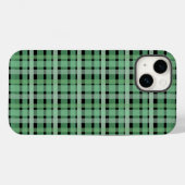 Gecontroleerde tartan groene strepen op zwart Case-Mate iPhone case (Achterkant (horizontaal))