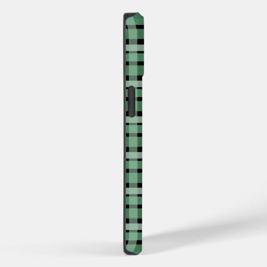 Gecontroleerde tartan groene strepen op zwart Case-Mate iPhone case (Achterkant / Rechts)