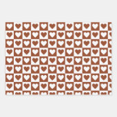 Gecontroleerde Terracotta Love Hearts Checkerboard Inpakpapier Vel (Voorkant 3)
