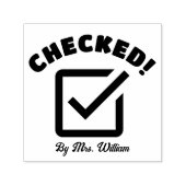 Gecontroleerde Thuiswerk Tik Erkende Leraar Zelfinktende Stempel (Design)