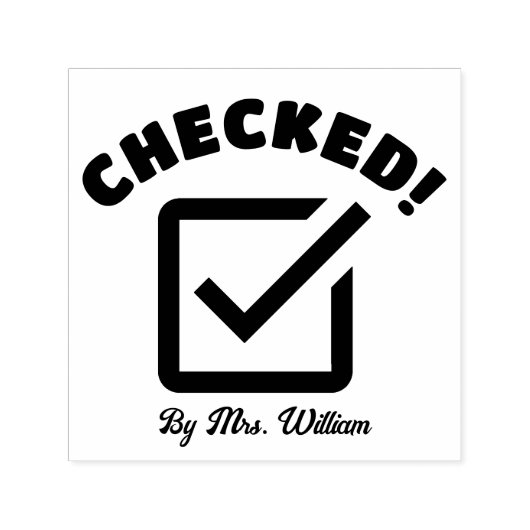 Gecontroleerde Thuiswerk Tik Erkende Leraar Zelfinktende Stempel (Design)