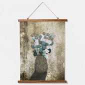 Gecontroleerde vaas van muntbloemen hangend wandkleed (Voorkant)