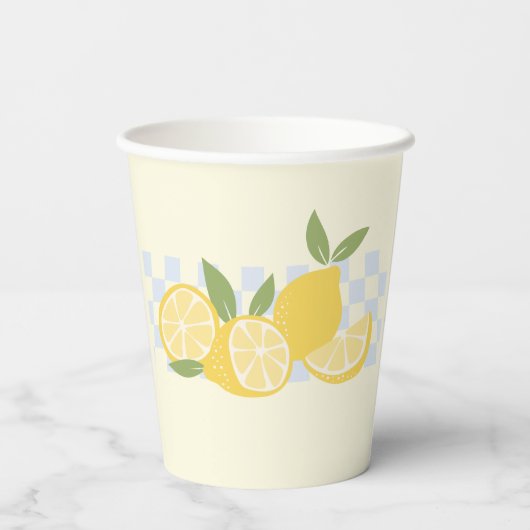 Gecontroleerde verse zomerleemons papieren bekers (Achterkant)