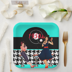 Gecontroleerde vintage papieren borden uit de jare bordje