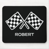 Gecontroleerde vlag - Aangepaste naam zwart Muismat (Voorkant)