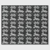 Gecontroleerde vlag en Racing Theme Black en White Cadeaupapier (Vlak)