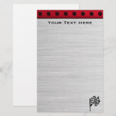 Gecontroleerde vlag; geborsteld aluminium briefpapier (Voorkant / Achterkant)