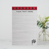 Gecontroleerde vlag; geborsteld aluminium briefpapier (Staand voorkant)