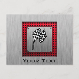 gecontroleerde vlag; geborsteld aluminium uiterlij briefkaart