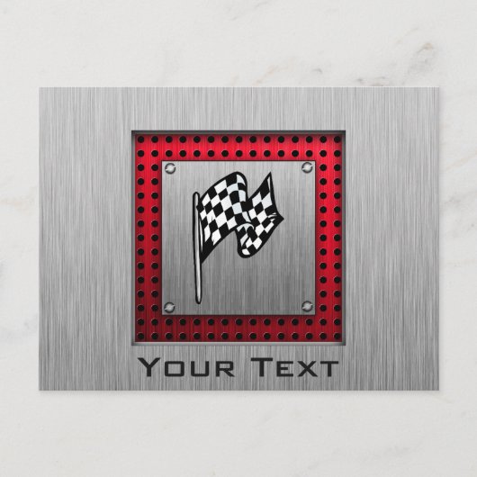 gecontroleerde vlag; geborsteld aluminium uiterlij briefkaart (Voorkant)