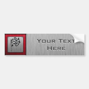 gecontroleerde vlag; geborsteld aluminium uiterlij bumpersticker