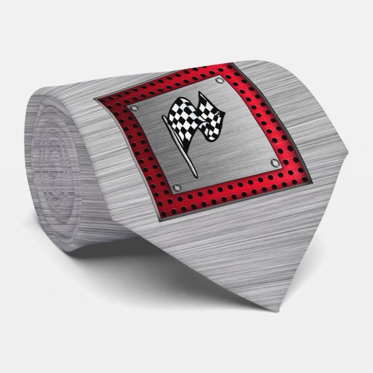 gecontroleerde vlag; geborsteld aluminium uiterlij stropdas (Opgerold)