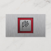 Gecontroleerde vlag; geborsteld aluminium visitekaartje (Achterkant)