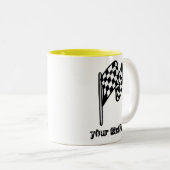 gecontroleerde vlag; geel tweekleurige koffiemok (Voorkant rechts)