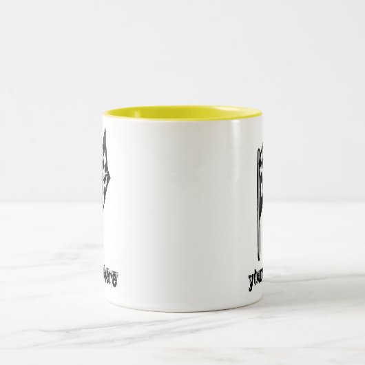 gecontroleerde vlag; geel tweekleurige koffiemok (Center)