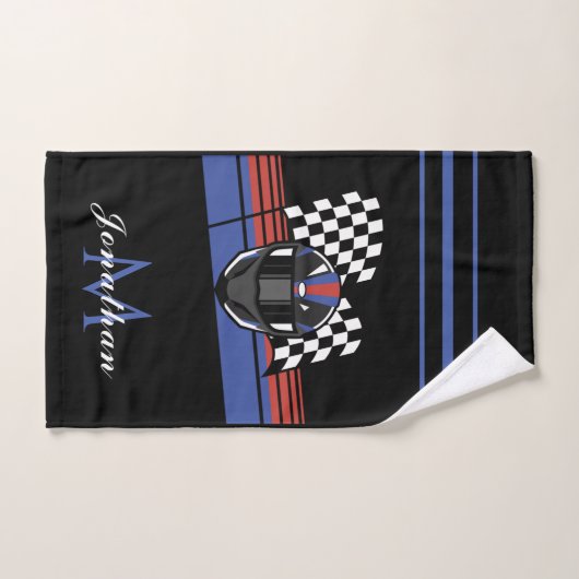Gecontroleerde vlag & Helmmotorfiets - Aangepaste Handdoek (Handdoek)