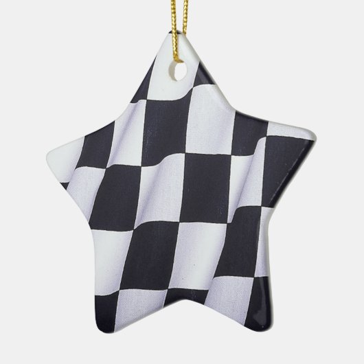 Gecontroleerde vlag keramisch ornament (Links)