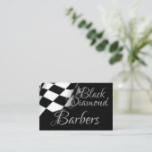 Gecontroleerde vlag op zwarte Barber Visitekaartje (Staand voorkant)