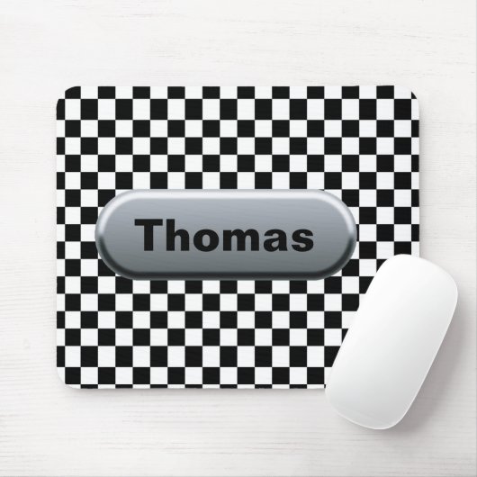 Gecontroleerde vlag Silver Finish Custom Muismat (Met muis)