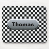 Gecontroleerde vlag Silver Finish Custom Muismat (Voorkant)