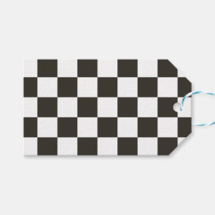Gecontroleerde vlag (zwart en wit) (het Patroon va Cadeaulabel
