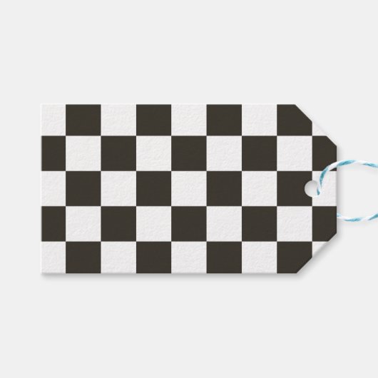 Gecontroleerde vlag (zwart en wit) (het Patroon va Cadeaulabel (Voorkant (Horizontaal))