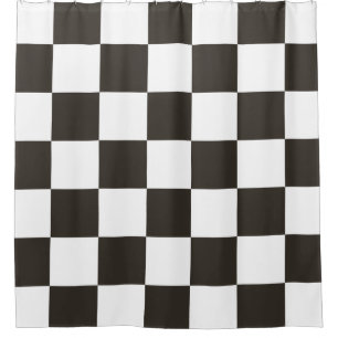 Gecontroleerde vlag (zwart en wit) (het Patroon va Douchegordijn