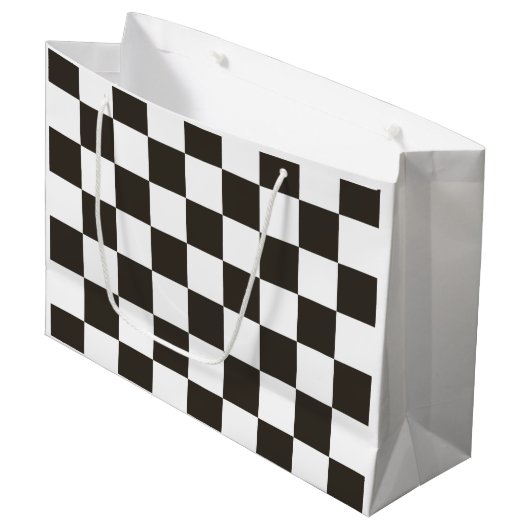 Gecontroleerde vlag (zwart en wit) (het Patroon va Groot Cadeauzakje (Voorkant Gekanteld)