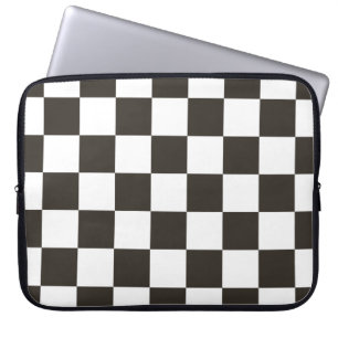 Gecontroleerde vlag (zwart en wit) (het Patroon va Laptop Sleeve