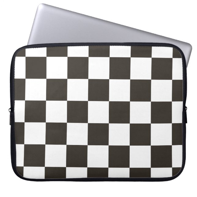 Gecontroleerde vlag (zwart en wit) (het Patroon va Laptop Sleeve (Voorkant)