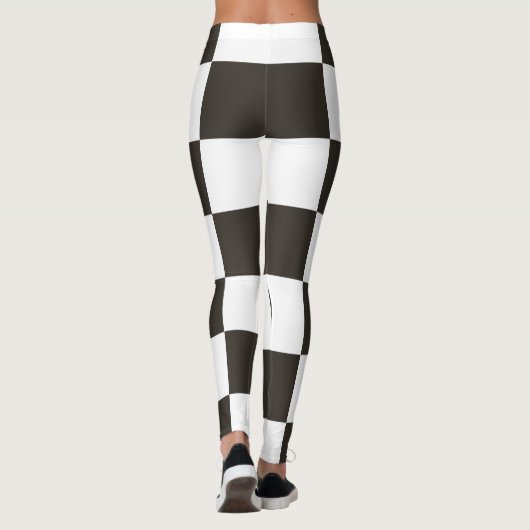Gecontroleerde vlag (zwart en wit) (het Patroon va Leggings (Achterkant)